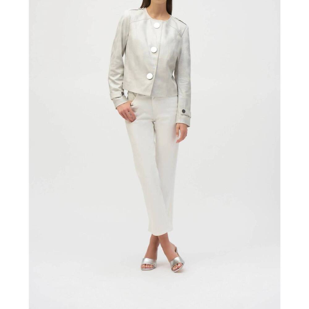NEW JOSEPH RIBKOFF faux suede boxy jacket in moonstone